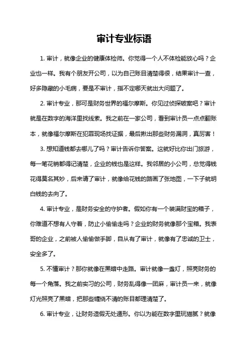 审计专业标语