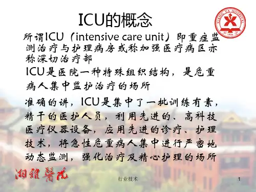 重症监护：ICU的设置与管理、危重病人监护、检测技术(专业技术)