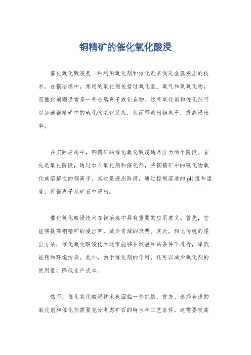 铜精矿的催化氧化酸浸