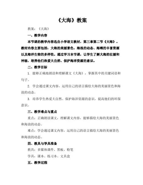 《大海》教案