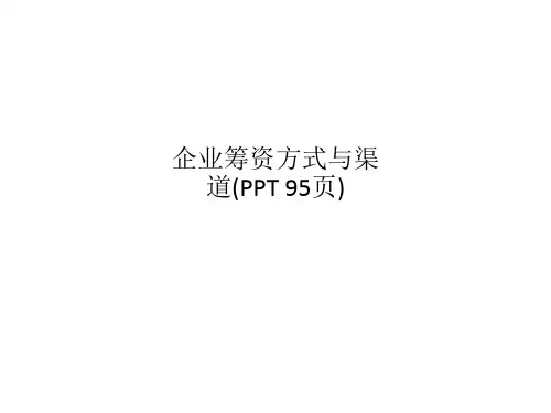 企业筹资方式与渠道(PPT 95页)