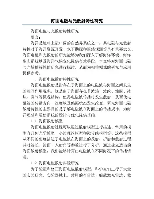 海面电磁与光散射特性研究
