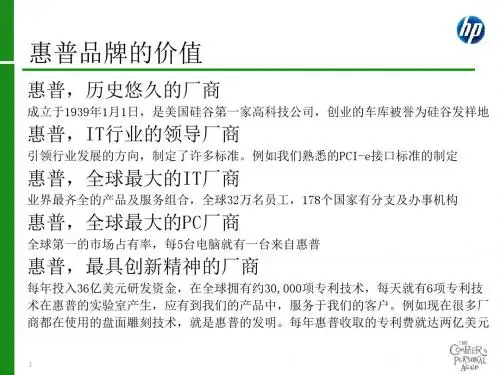 惠普产品大总结卖点
