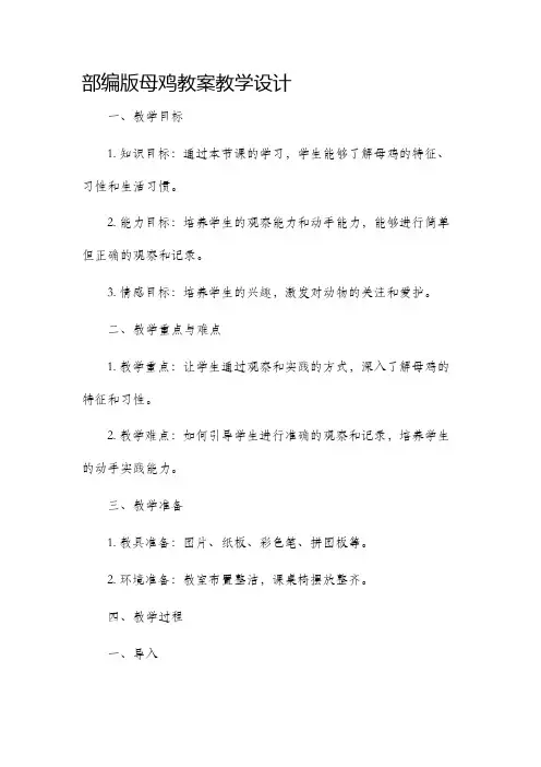 部编版母鸡教案教学设计