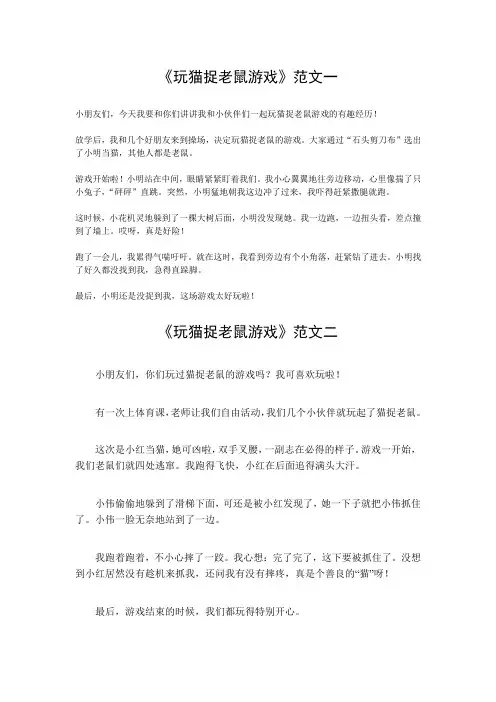 玩猫捉老鼠游戏五百字范文