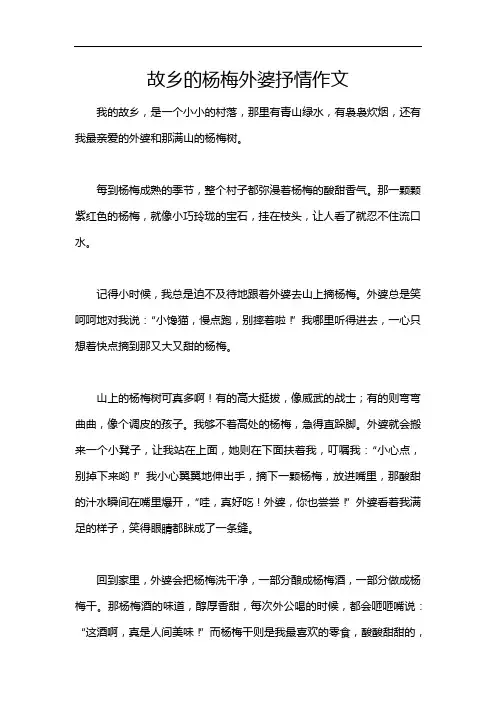 故乡的杨梅外婆抒情作文