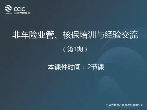 非车险业管、核保培训与经验交流