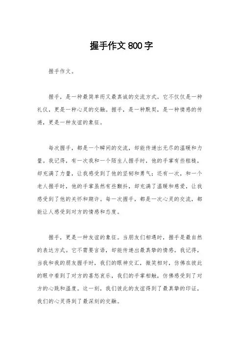握手作文800字