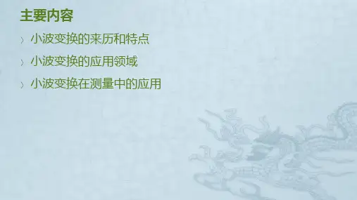 小波变换特点应用领域在测量中的应用