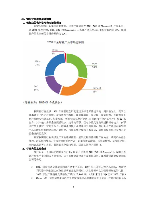 中国锂市场分析及上市公司介绍二