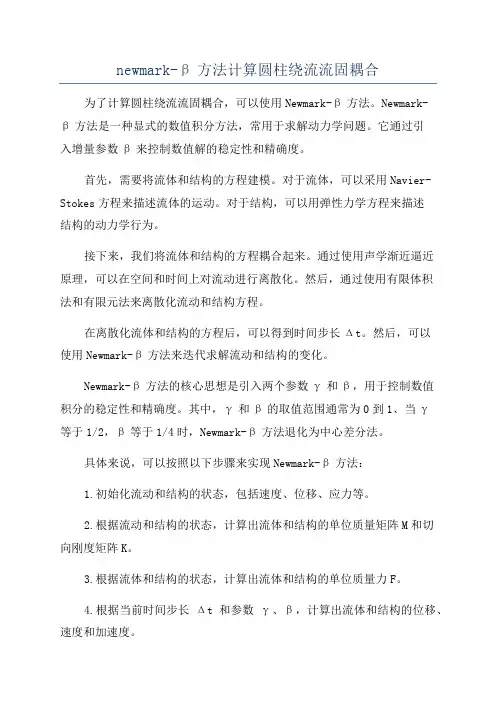newmark-β方法计算圆柱绕流流固耦合