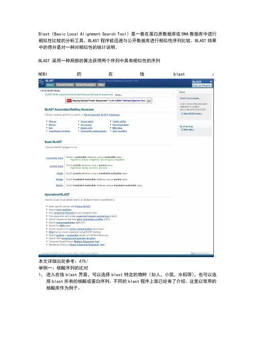 在线blast的用法总结