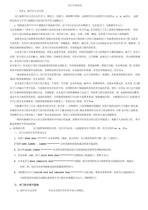 木门专业知识