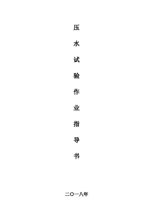 单点压水试验作业指导书