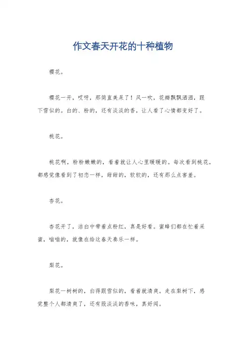 作文春天开花的十种植物