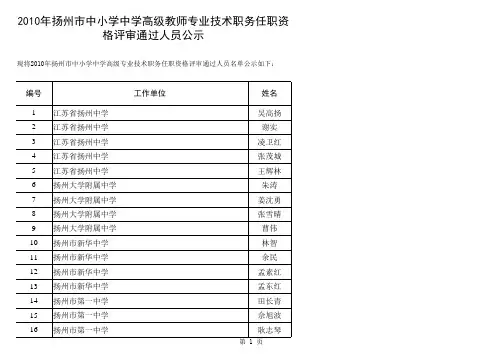 扬州中学高级公示
