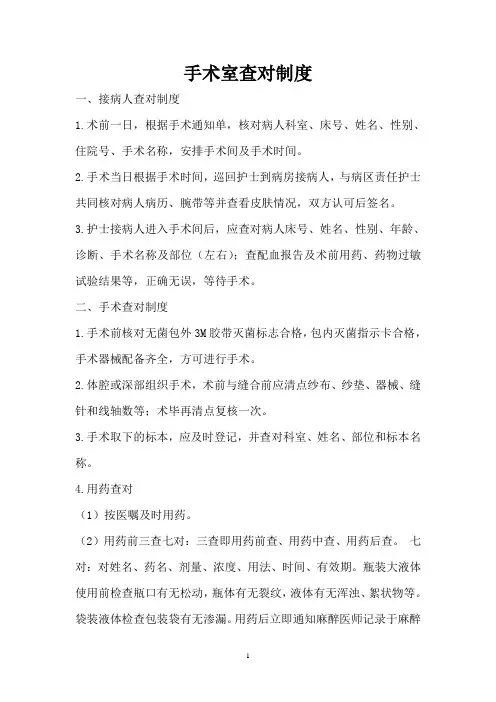 手术室规章制度