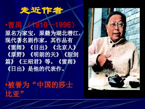 曹禺雷雨 ppt课件