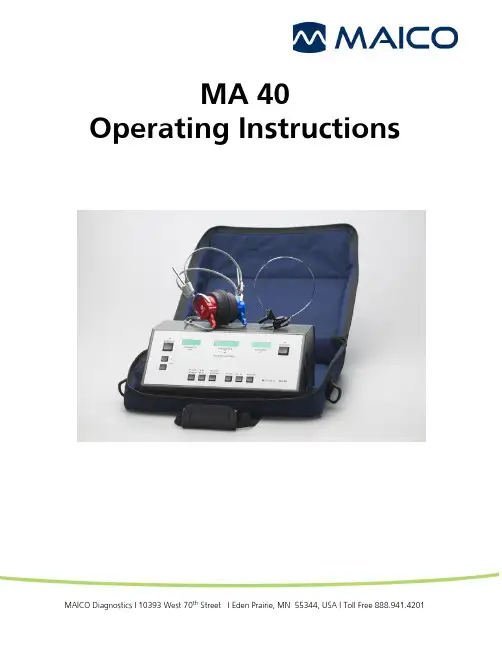 MAICO MA 40 耳部诊断仪操作指南说明书