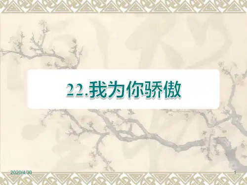部编人教版版二年级下册语文精品课件：第22课 我为你骄傲课后作业(B组)