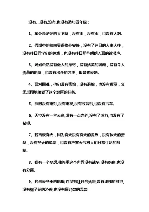 没有…没有,没有,也没有造句四年级