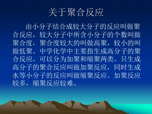 关于聚合反应