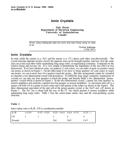 电子材料与器件原理(清华第三版)Chapter 1IonicCrystals