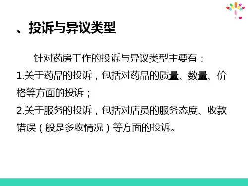 药房服务礼仪—处理顾客投诉与异议(药房管理课件)