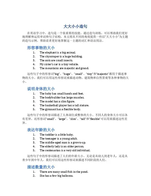 大大小小造句
