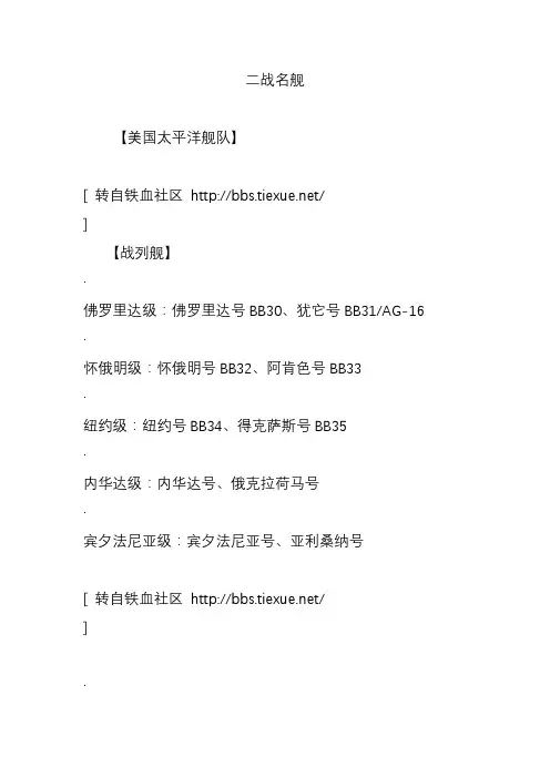 二战名舰