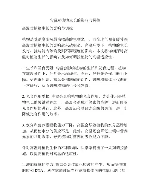高温对植物生长的影响与调控