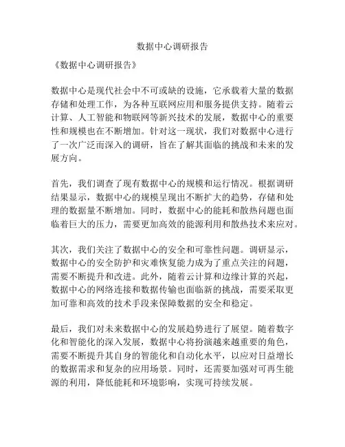 数据中心调研报告