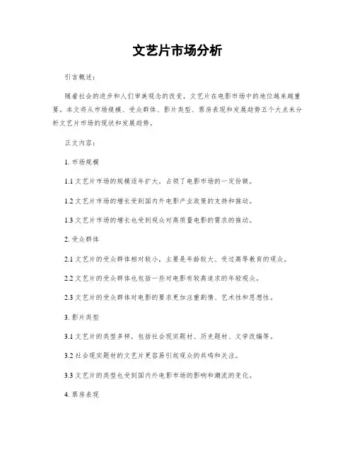 文艺片市场分析