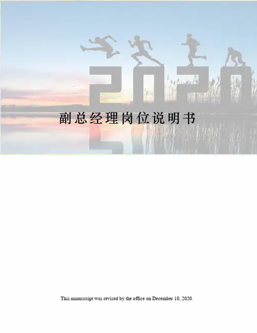 副总经理岗位说明书