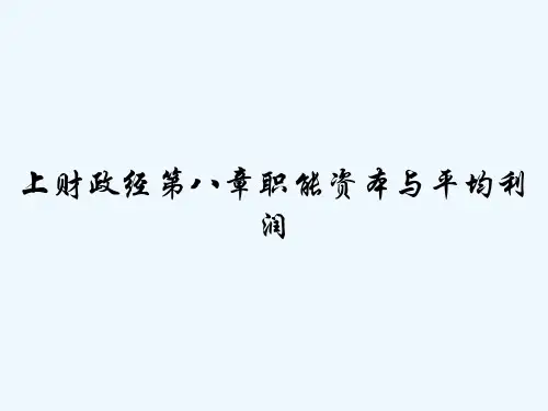 上财政经第八章职能资本与平均利润 PPT