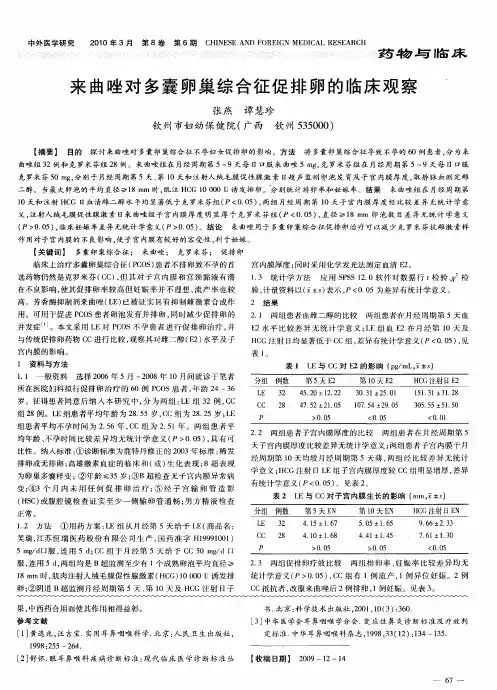 来曲唑对多囊卵巢综合征促排卵的临床观察