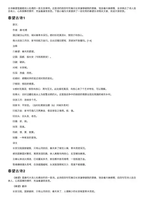 春望古诗——精选推荐