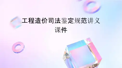 工程造价司法鉴定规范讲义课件