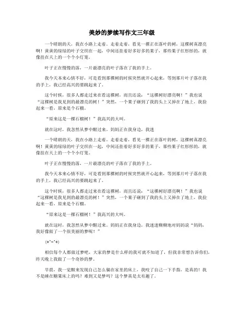 美妙的梦续写作文三年级