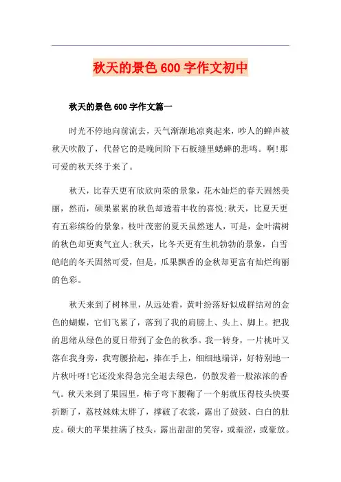 秋天的景色600字作文初中