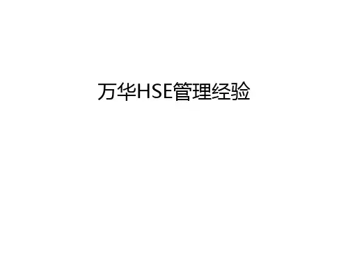 万华HSE管理经验演示教学