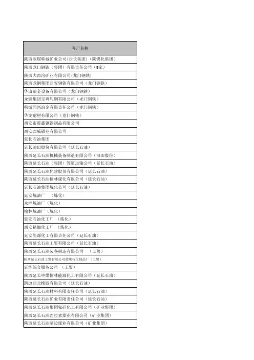 陕西百强能源企业(业务专用)