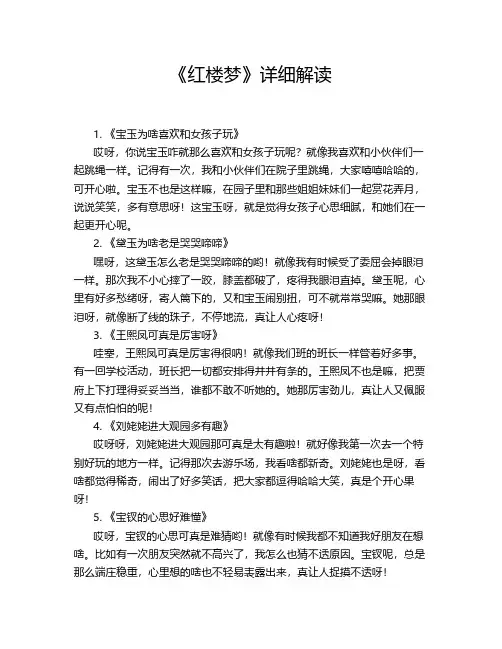 《红楼梦》详细解读
