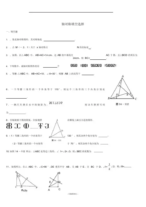 轴对称典型题(最全)
