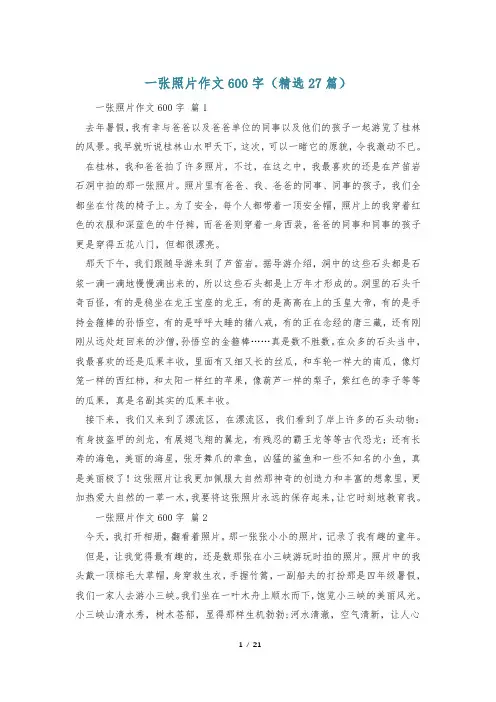 一张照片作文600字(精选27篇)