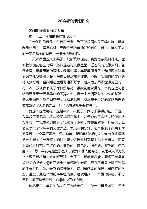 20年后的我们作文