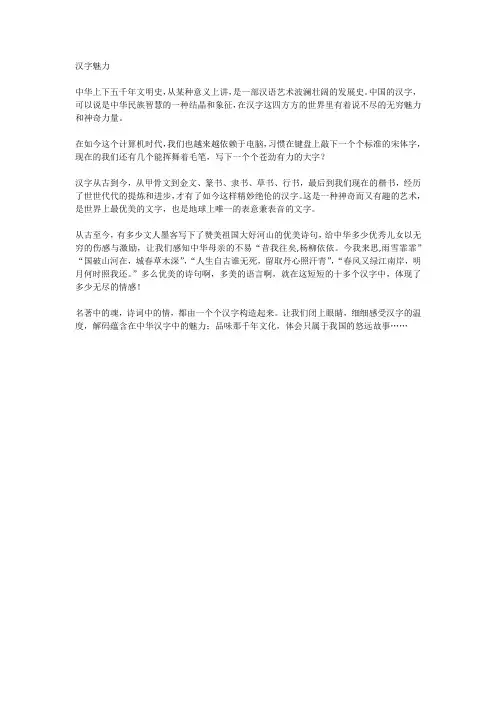 汉字魅力