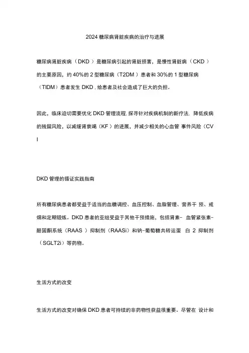 2024糖尿病肾脏疾病的治疗与进展