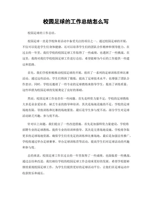 校园足球的工作总结怎么写