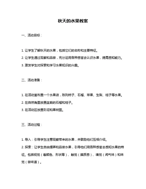 秋天的水果教案
